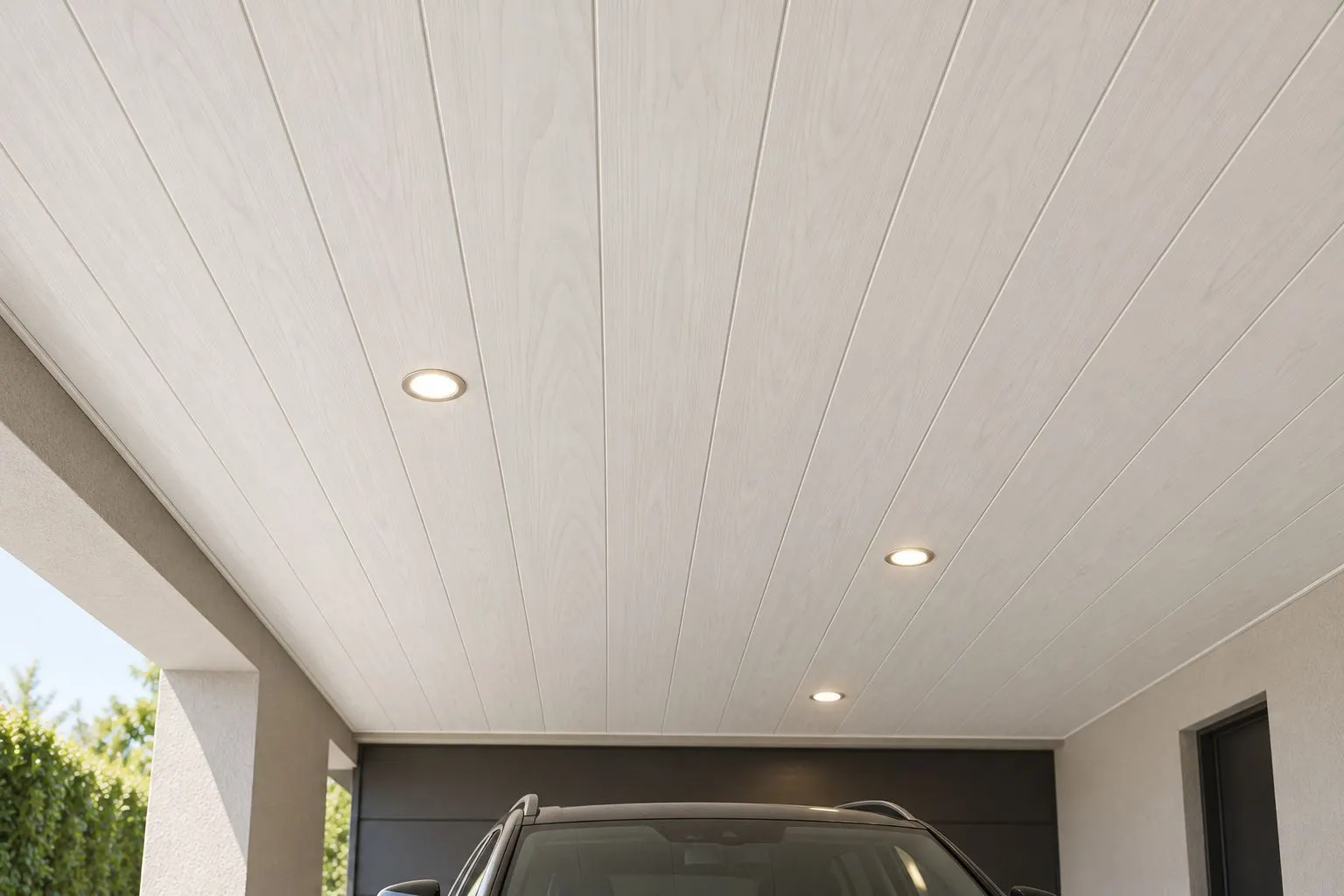 Placas de PVC Fresno aplicadas en pared